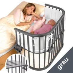 Babybay Maxi Beistellbett Schiefergrau Lackiert Stillbett - Zum Aktionspreis