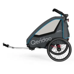 Qeridoo Qupa1 Blue Fahrradanhänger 360-Grad-Buggyrad Und Deichsel 2023