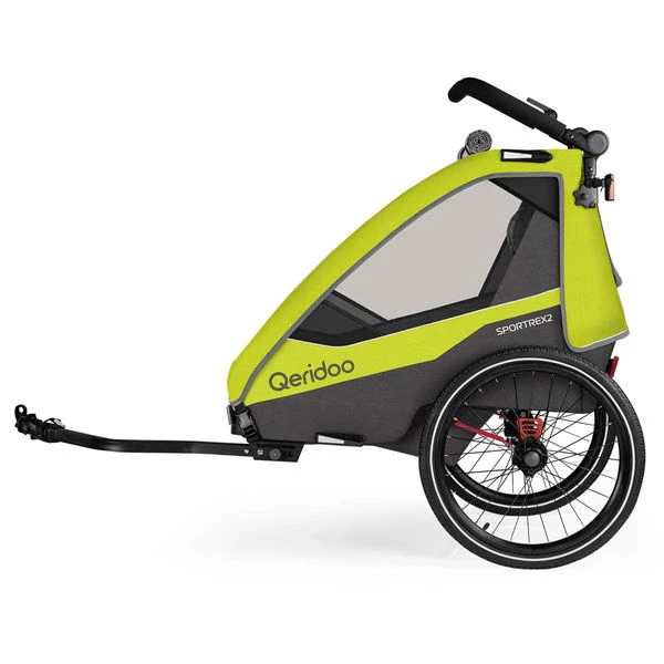 Qeridoo Sportrex 2 Fahrradanhänger Lime Green 2023 Limitiertes Design 3 Qeridoo Sportrex 2 Fahrradanhänger Lime Green 2023 Limitiertes Design
