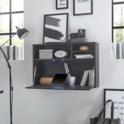 Mäusbacher Office Plus Sekretär / Hängeschrank Flamed Wood Black