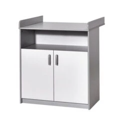 Schardt Classic Grey Wickelkommode Weiß/Grau 2 Türen, 1 Fach - Mit Wickelaufsatz