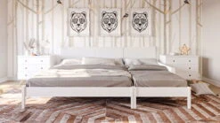 Nature Kid Fabi Familienbett Weiß 180 X 200 Cm Doppeltbett Und 90 X 200 Cm Einzelliege