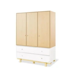 Pinolino Boks Kleiderschrank Groß 3T 2S MDF Weiß / Dekor Ahorn - Zum Toppreis