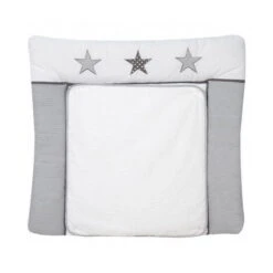 Schardt Wickelauflage Stern Grau 80x75 Cm Inkl. Abnehmbarem Frotteebezug Und Stickerei