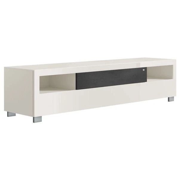 Now! Vision By Hülsta Lowboard 2,5R 1 Stoff-Klappe 44,8x211,3x52 - Lack-weiß/schwarz