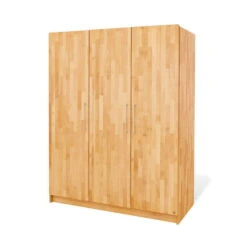 Pinolino Natura Kleiderschrank Groß 3 Türen Buche Massiv, Geölt