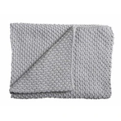 Schardt Strickdecke Hellgrau 75x100 Cm Tagesdecke - 100% Baumwolle
