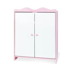Pinolino Puppenschrank Jasmin MDF, Weiß Und Rosa Lackiert