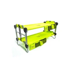 Kid-O-Bunk Campingbett Grün Mit Seitentaschen Etagenbett Von Disc-O-Bed