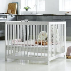 Hoppekids Ida-Marie Laufstall Weiß 80x86 Cm Kiefer Massiv, 3 Höhen Einstellbar