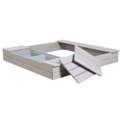 Roba Sandkasten Outdoor Grau Mit Spielwannen Aus Wetterfestem Massivholz