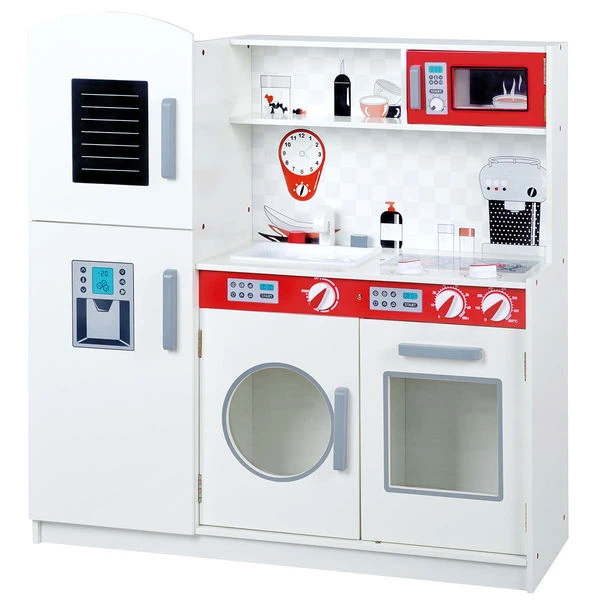 Roba Kinderküche Groß Weiß/rot Spielküche Mit Liebevoller Bedruckung 3 Roba Kinderküche Groß Weiß/rot Spielküche Mit Liebevoller Bedruckung