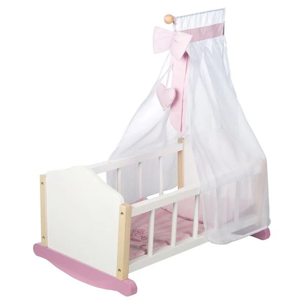 Roba Puppenwiege Scarlett Inkl. Textiler Ausstattung Mit Kronenmotiv 3 Roba Puppenwiege Scarlett Inkl. Textiler Ausstattung Mit Kronenmotiv