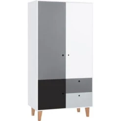 VOX Concept Baby Kleiderschrank 2-türig Black White/grey/graphite