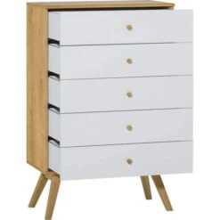 VOX Nature Kommode Schmal Mit Schubladen Weiß / Eiche -Babyartikelgeschäft 5020050 2