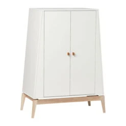 Leander Luna Kinderzimmer Sparset Weiß/eiche Babybett Und Kleiderschrank Konfigurierbar -Babyartikelgeschäft 720210 03 leander luna wardrobe small white oak 6 1