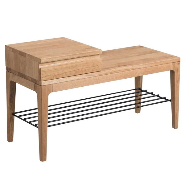 HomeTrends4You Garderobenbank Ellmau Wildeiche Massiv Geölt 4 HomeTrends4You Garderobenbank Ellmau Wildeiche Massiv Geölt – Bild 2