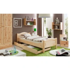 Ticaa Rita Einzelbett Kiefer Natur 90 X 200 Cm Massivholz