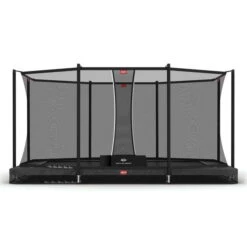 Berg Ultim Favorit InGround 330 Trampolin Grau Mit Sicherheitsnetz Comfort