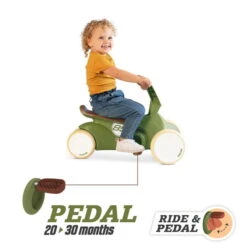Berg Go2 Retro Green Gokart & Rutschroller -Babyartikelgeschäft 8715839076035 03 go2 retro green pedalmode