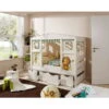 Ticaa Hausbett MINI Safari Kiefer Inkl Schubkästen Weiß Massivholz - Dessin: Safari - 80 X 160 Cm -Babyartikelgeschäft 929031 2 gr 1