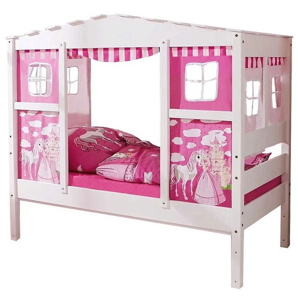 Ticaa Hausbett MINI Horse Rosa Kiefer Weiß Massivholz - Dessin: Horse Rosa - 80 X 160 Cm 4 Ticaa Hausbett MINI Horse Rosa Kiefer Weiß Massivholz - Dessin: Horse Rosa - 80 X 160 Cm – Bild 2