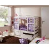 Ticaa Hausbett MINI Horse Lila Kiefer Schubkästen Weiß Massivholz - Dessin: Horse Lila - 80 X 160 Cm -Babyartikelgeschäft 929154 2 gr 1