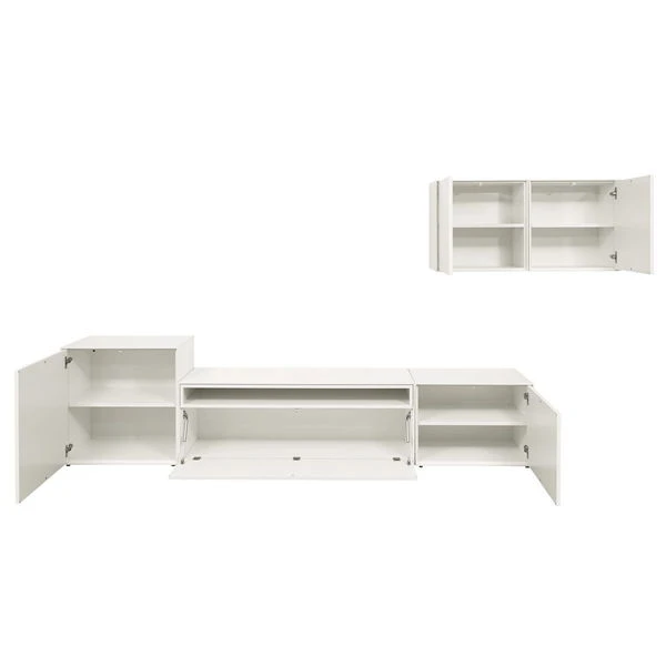 Now! By Hülsta Easy Wohnwand Lack-hellgrau 156x308x45 5-teilig 4 Now! By Hülsta Easy Wohnwand Lack-hellgrau 156x308x45 5-teilig – Bild 2