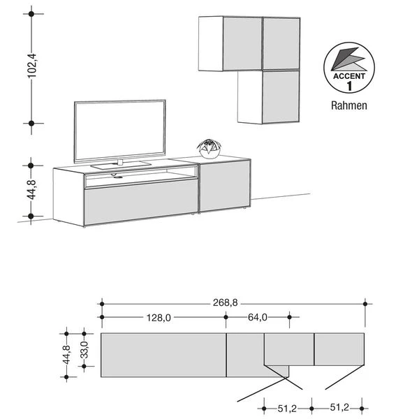 Now! By Hülsta Easy Wohnwand Natureiche 179x268x44 5-teilig Mit Media-Lowboard 4 Now! By Hülsta Easy Wohnwand Natureiche 179x268x44 5-teilig Mit Media-Lowboard – Bild 2