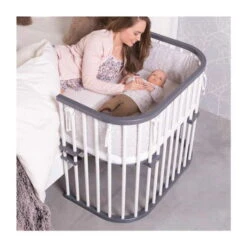 Babybay Maxi Beistellbett Schiefergrau/weiß Stillbett - Zum Aktionspreis