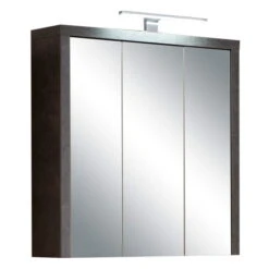 Trendteam Bay Spiegelschrank Schmal Inkl. Beleuchtung Eiche Riviera / Beton