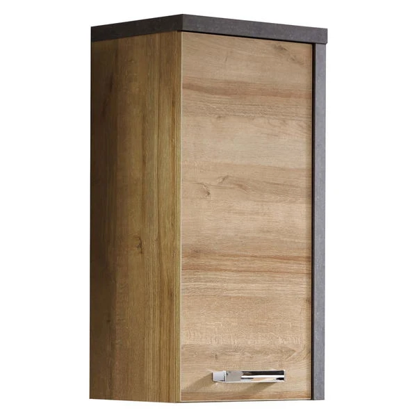 Trendteam Bay Hängeschrank Schmal Eiche Riviera / Beton 3 Trendteam Bay Hängeschrank Schmal Eiche Riviera / Beton