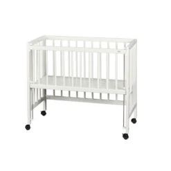 TiSsi Beistellbett Aus Massiv Buche Weiß Liegefläche 40 X 90 Cm Inklusive Verschlussgitter