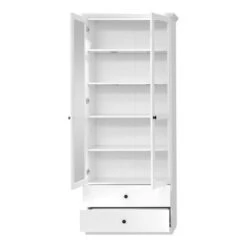 Trendteam Baxter Anbauwand 4-teilig Weiß Dekor | Breit -Babyartikelgeschäft brandson baxter wo 1860 131 01 frontal geoeffnet freisteller 2