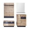 Trendteam Coast Garderoben-Set 4-teilig Wotan Eiche / Grau Melamin