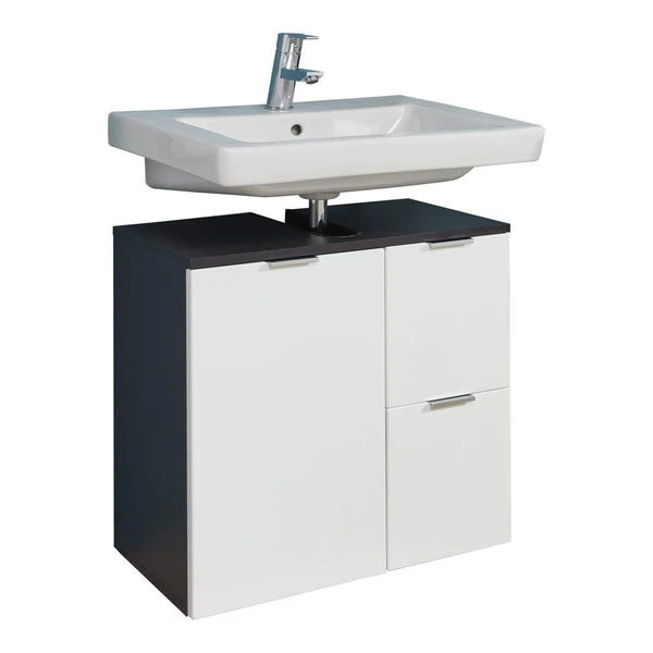 Trendteam Concept One Waschbeckenunterschrank 1-türig | Graphit Grau | Weiß Hochglanz 3 Trendteam Concept One Waschbeckenunterschrank 1-türig | Graphit Grau | Weiß Hochglanz