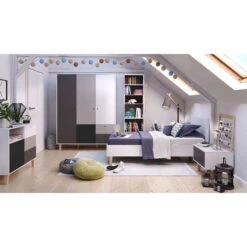 VOX Concept Jugendzimmer 3türig Black White/grey/graphite