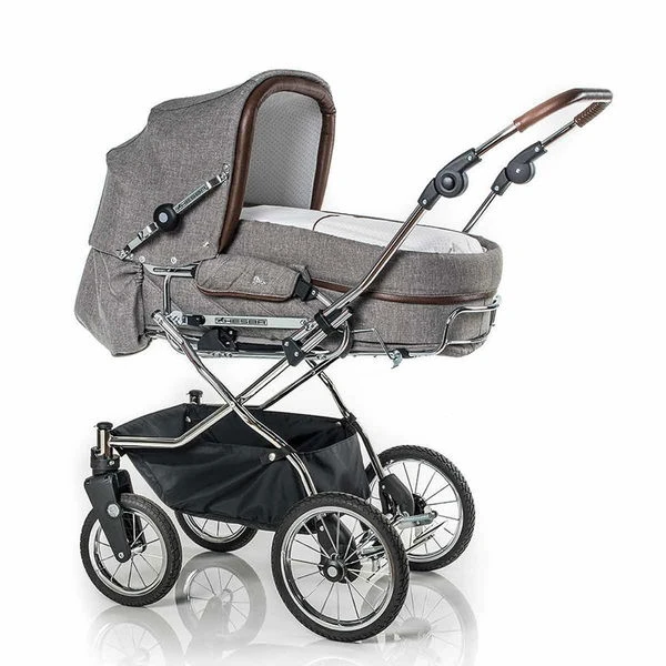 HESBA Corrado Kinderwagen 796/227 Teilleder Mit Schwenkbaren Vorderrädern Schwarz SW-SL 2/25 3 HESBA Corrado Kinderwagen 796/227 Teilleder Mit Schwenkbaren Vorderrädern Schwarz SW-SL 2/25
