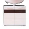 Trendteam Mezzo Waschbeckenunterschrank Weiß / Melinga Dark Oak