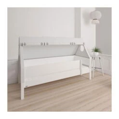 Manis-h Hausbett FULLA 90x200 Cm Einfarbig Incl. Dachgiebel & Textilien - 20 Farben Wählbar