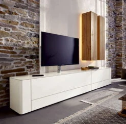 Hülsta Gentis Wohnwand 3 - Akzent Naturstamm - Breite 316,8 Cm -Babyartikelgeschäft gentis 3 naturstamm