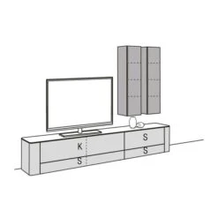 Hülsta Gentis Wohnwand 3 - Akzent Naturstamm - Breite 316,8 Cm -Babyartikelgeschäft gentis 3 strich