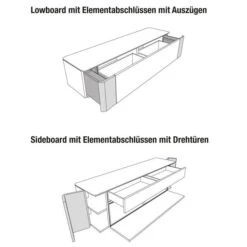 Hülsta Gentis Wohnwand 3 - Akzent Naturstamm - Breite 316,8 Cm -Babyartikelgeschäft gentis elementabschluss 5