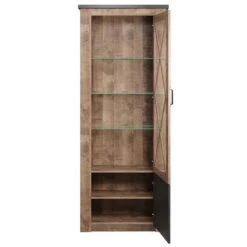 Trendteam Georgia Standvitrine Tabak Eiche/Matera -Babyartikelgeschäft georgia wo 1735 131 48 ge fnet freisteller