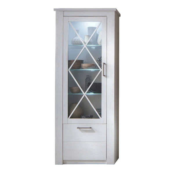 Trendteam Georgia Standvitrine Pinie Weiß 3 Trendteam Georgia Standvitrine Pinie Weiß