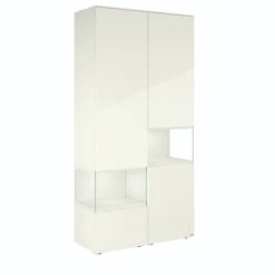 Hülsta Neo Wohnwand Vitrine 1 Schubkasten Und 3 Türen Hochglanzlack Weiß