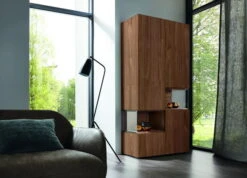 Hülsta Neo Wohnwand Vitrine 1 Schubkasten Und 3 Türen Kernnussbaum -Babyartikelgeschäft huelsta neo 134554f2