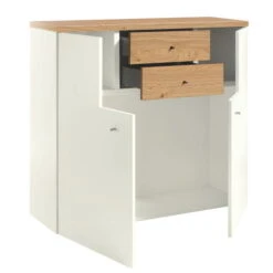 Now! Time By Hülsta Highboard 2 Winkeltüren Natureiche/Lack-weiß -Babyartikelgeschäft huelsta now time 104957f4