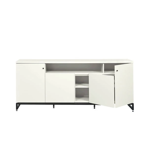 Now! Time By Hülsta Sideboard Mit Falttüren Lack-weiß, Metallgestell 5 Now! Time By Hülsta Sideboard Mit Falttüren Lack-weiß, Metallgestell – Bild 3
