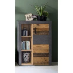 Trendteam Indy Kommode Old Wood / Graphit Grau -Babyartikelgeschäft indy wo 1879 037 23 frontal ohne licht